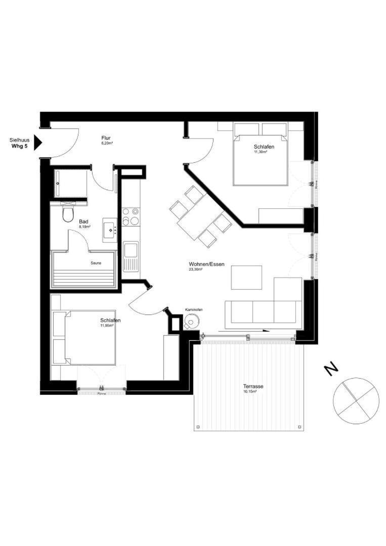 Sielhuus 5, Ferienwohnung Mit Sauna In Fedderwardersiel 부차딩엔 외부 사진